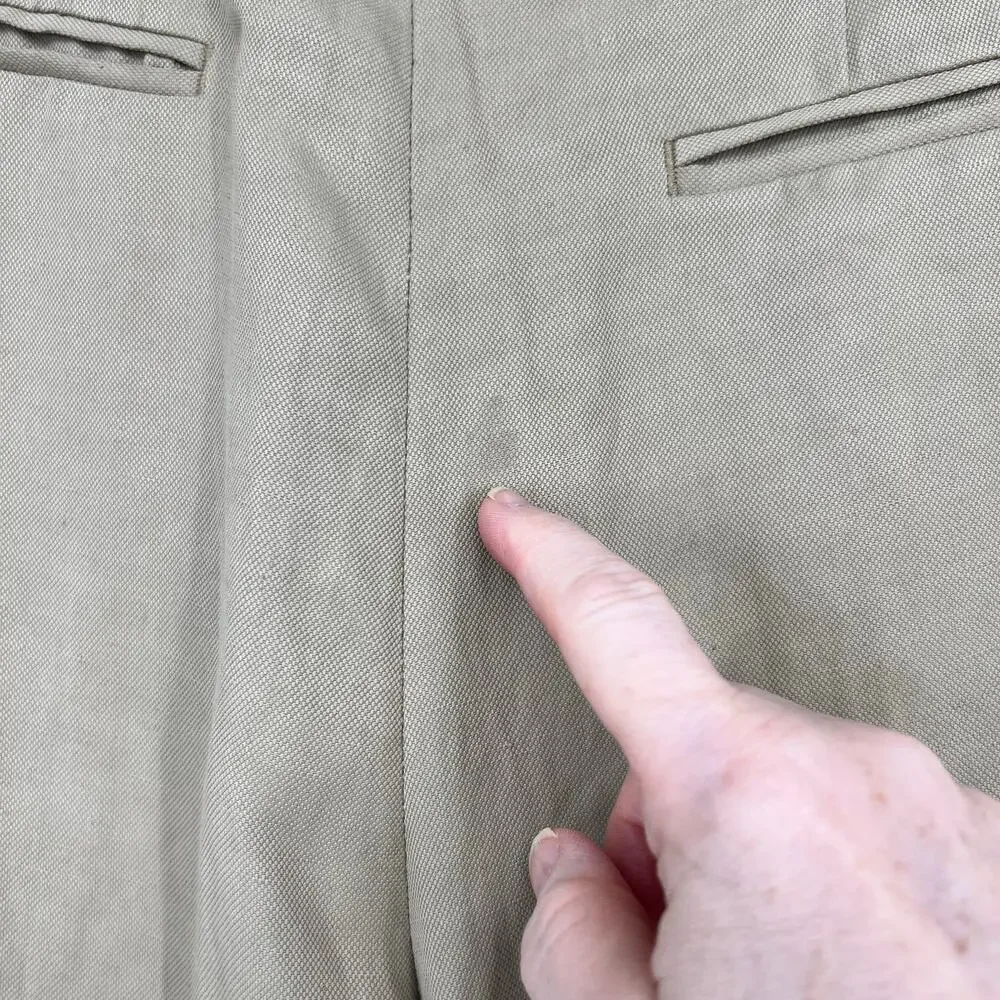 Zara Studio Collection Linen Blend Trouser Pant Womens 30 Tan Pleated High Waist